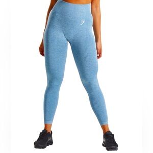 Gymshark High Waisted Blue Scrunch Leggings